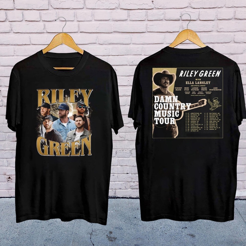 Riley Green Damn Country Music Tour 2 Sided